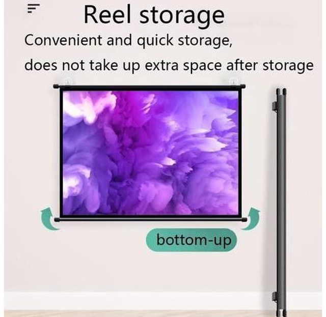 Alt view image 3 of 7 - 30 40 50 60 72inch HD Projector Movie Screen, Portable Projector Screen, Manual Pull-Down Movie Screen Anti-Crease Home Cinema(60inch/16:9)