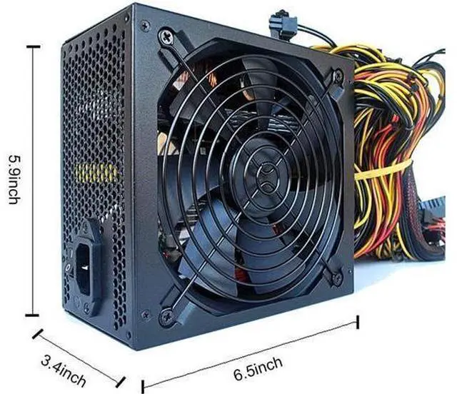 Alt view image 2 of 7 - 1000W Mining Power Supply for 8 GPUs ETH Rig Ethereum Miner with Auto-Thermally Controlled Fan, Mining Rig PSU ATX PC Power Supply Designed 110V PSU