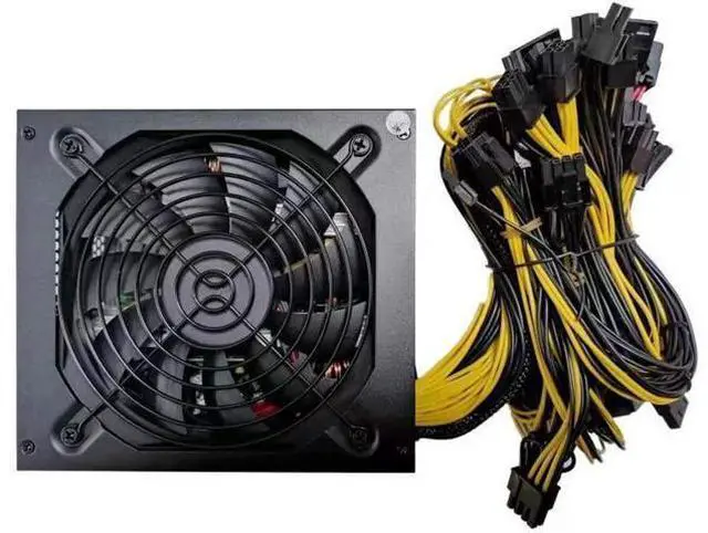 Alt view image 3 of 7 - 1000W Mining Power Supply for 8 GPUs ETH Rig Ethereum Miner with Auto-Thermally Controlled Fan, Mining Rig PSU ATX PC Power Supply Designed 110V PSU