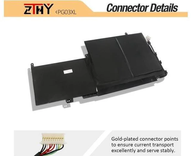 Alt view image 5 of 7 - ZTHY 65Wh PG03XL Laptop Battery for HP Spectre X360 15-AP0000 15T-AP000 Series 15-AP011DX 15-AP001NF 15-AP002NG 831758-005 831532-421 831532-422 L48430-2C1 PG03064XL 11.55V 3Cell