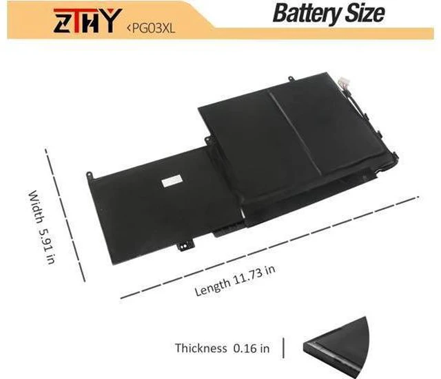 Alt view image 7 of 7 - ZTHY 65Wh PG03XL Laptop Battery for HP Spectre X360 15-AP0000 15T-AP000 Series 15-AP011DX 15-AP001NF 15-AP002NG 831758-005 831532-421 831532-422 L48430-2C1 PG03064XL 11.55V 3Cell