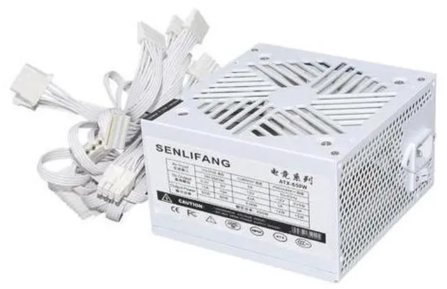 Alt view image 2 of 7 - New White PC PSU 20+4Pin 12V ATX 650W 110-264V Professional E-Sports Video Game Computer Power Supply 12cm Fan