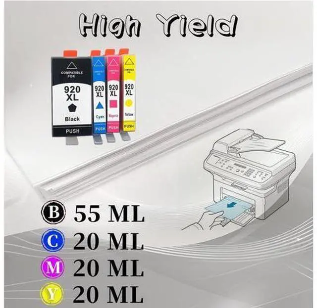 Alt view image 3 of 7 - 920xl Ink Cartridge High Yield Compatible for Officejet 6000 6500 6500 Wireless 6500A 7000 7500 7500A Printer 2 Set