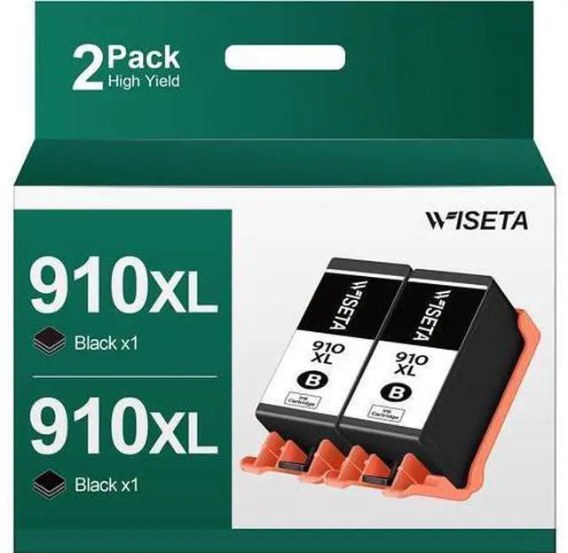 Main image of WISETA 910XL Ink Cartridges Printer 910 Black Compatible with Officejet Pro 8025e 8028e 8035e 8028 8025 (2 Cartridges)