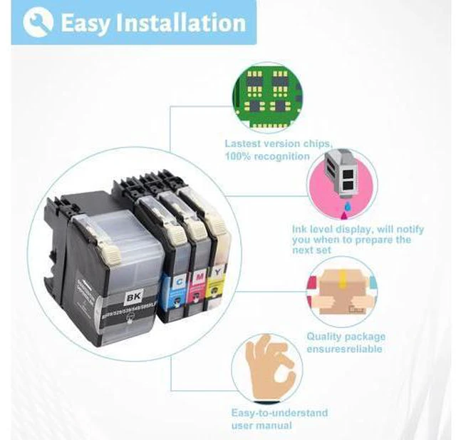 Alt view image 5 of 7 - Ink Cartridge for Brother LC509XLBK LC505XLC LC505XLM LC505XLY Ink Cartridge Combo,High Yield Compatible for Brother J100 J105 J200 Printers Combo Pack