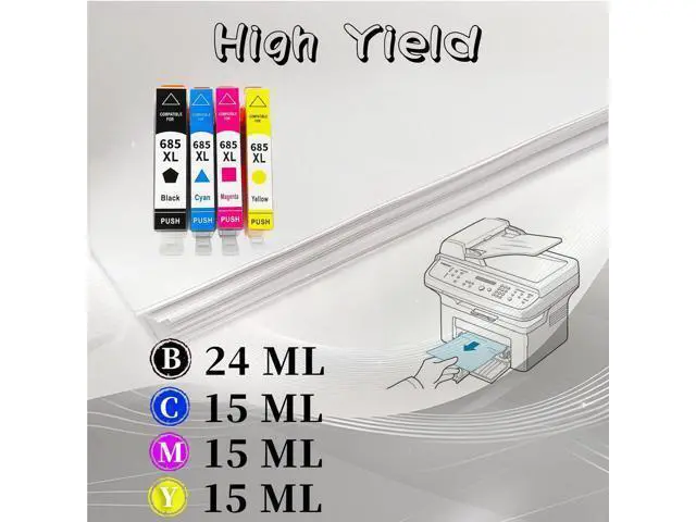 Alt view image 3 of 7 - 685XL Ink Cartridge High Yield Replacement Pack,Compatible for Deskjet 3525 5525 4615 4625 6525 Printer 2 Set