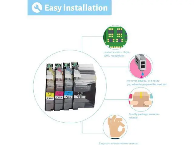 Alt view image 5 of 7 - Ink Cartridge for Brother LC426XLBK LC426XLC LC426XLM LC426XLY High Yield,6000 Pages Black,5000 Pages Color Compatible J4335DW J4340DW J4535DW J4540DW Printer Cyan