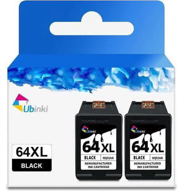 Main image of Ubinki 64XL Black Ink Cartridge Ink 64 XL HP64 HP64XL Cartridges Envy 7855 7155 7858 7800 7955e 7255e 7900e 6200 62226252 6255 7830 7864 7120 6222 Tango x Terra Printers (2-Pack)