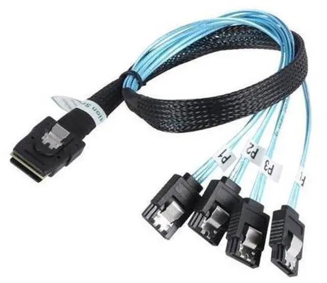 Main image of SAS SATA Cable Mini-SAS SFF-8087 To 4 SATA Cable Mini SAS 4i SFF8087 36P To 4 SATA 7P Cable 12Gbps 50cm Hard Drive Data