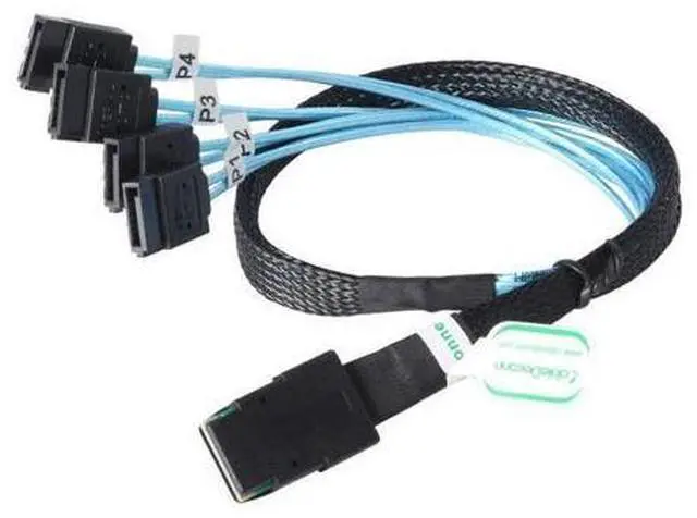Alt view image 2 of 6 - SAS SATA Cable Mini-SAS SFF-8087 To 4 SATA Cable Mini SAS 4i SFF8087 36P To 4 SATA 7P Cable 12Gbps 50cm Hard Drive Data