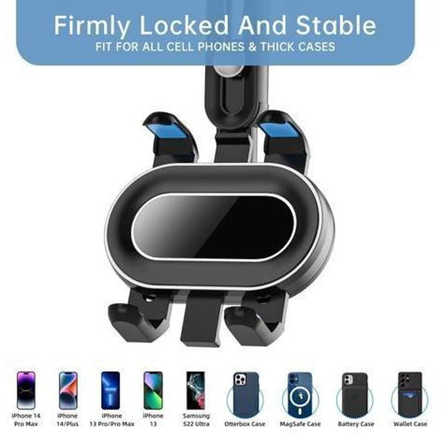 Alt view image 3 of 7 - SOEWIOU Rearview Mirror Phone Holder for Car,360°Rotatable and Retractable Multifunctional Rear View Mirror Phone Holder,Four Corners Fixed Anti-Shake Design,for All Mobile Phones and All Car