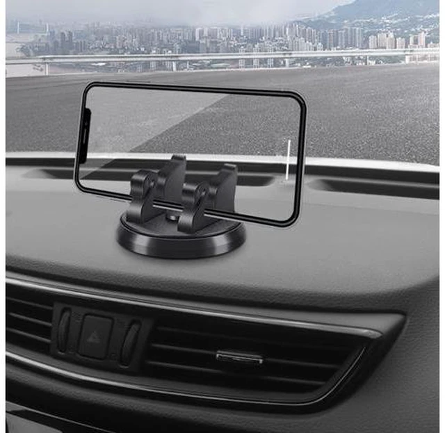Main image of SOEWIOU Dashboard Phone Holder for Car Vertical Horizontal 360 Rotate,Cell Phone Holder for Car Compatible with i-Phone Samsung Android Smartphones GPS Devices for Various Dashboards(1PC,Black)