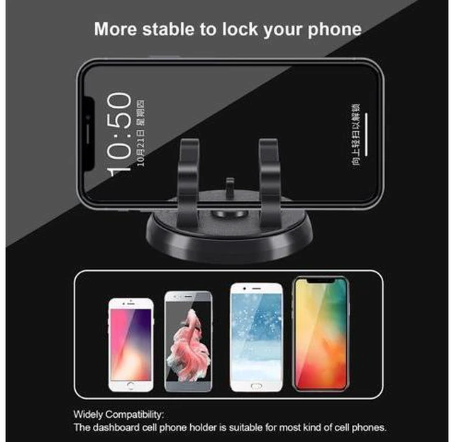 Alt view image 6 of 7 - SOEWIOU Dashboard Phone Holder for Car Vertical Horizontal 360 Rotate,Cell Phone Holder for Car Compatible with i-Phone Samsung Android Smartphones GPS Devices for Various Dashboards(1PC,Black)
