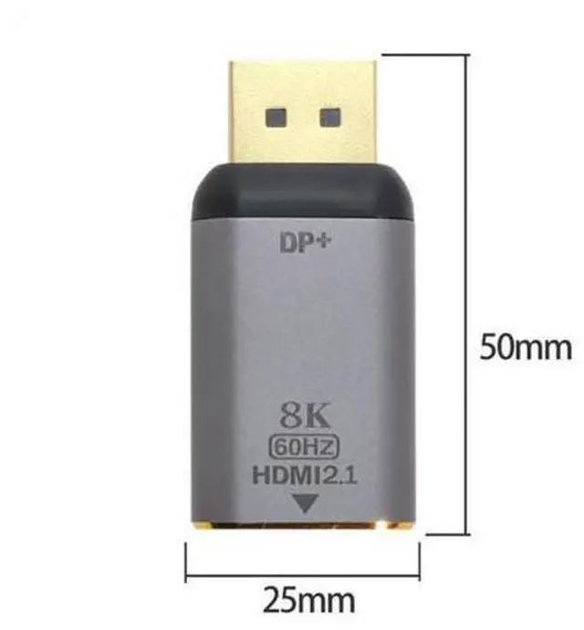 Alt view image 3 of 7 - DisplayPort 1.4 Source to HDMI 2.0 Display 8K 60hz UHD 4K DP to HDMI Male Monitor Adapter Connector