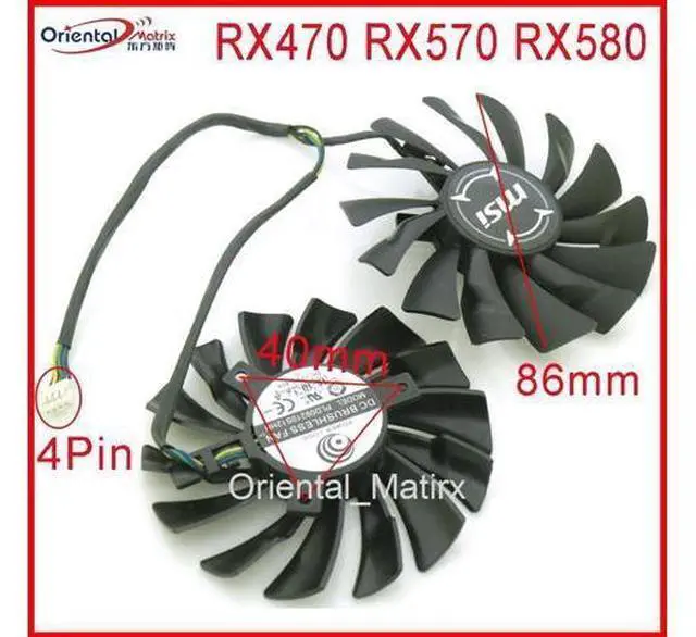 Main image of PLD09210S12HH 86mm DC12V 0.40A 4Pin VGA Fan For MSI RX470 RX570 RX580 GTX 980 960 970 1060 1070 1080TI Graphics Card Cooling Fan