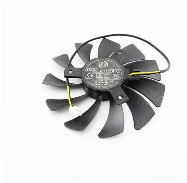 Alt view image 3 of 4 - Graphics Card Fan 12V 0.57A 2Pin 85mm for MSI RX560 GTX1050/1050ti AERO ITX GPU Cooling Fan Cooler HA9010H12F-Z