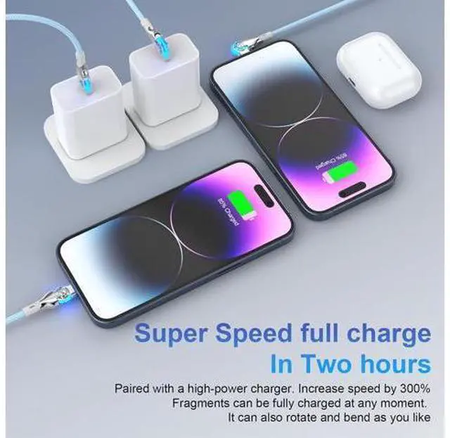 Alt view image 4 of 7 - Bidirectional 90 Degree iPhone Charging Cable 6FT Left&Right Angle USB to Lightning Cable High Speed Data Sync Lightning Charger Cord for iPhone 14/13/12/11/Pro/Max/XS/MAX/XR/XS/X/8/7/Plus/6S