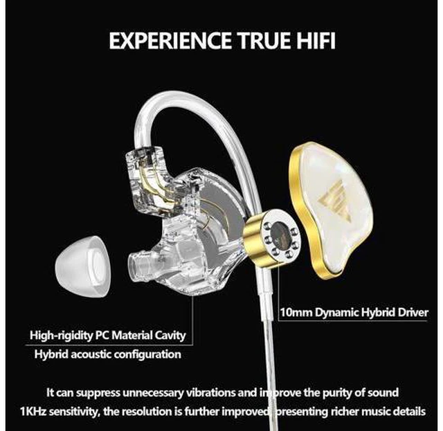 Alt view image 2 of 7 - in Ear Monitor HiFi Headphones with Dual Magnetic Dynamic Driver Hybrid Banlance Armature with Dynamic in Ear Headphones IEM Earphones Gaming Earbuds (Without mic)
