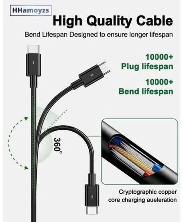 Alt view image 6 of 6 - 65W 45W Laptop Charger USB C - Compatible with Latitude 5420 5520 7275 7420 7410 7370 XPS 13 9350 9250 9380 9370 9360 9365 Adapter Power Cord