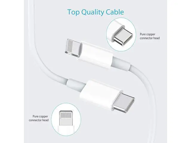 Alt view image 6 of 7 - iPhone Fast Charger Cable Fast Charger iPhone 20W PD USB C Wall Charger Type C Power Adapter Lightning Cable Fast Charging Plug Compatible with iPhone14/13 Pro/12/11/XS/Max/XR/X/8 Plus/SE 2022 iPad