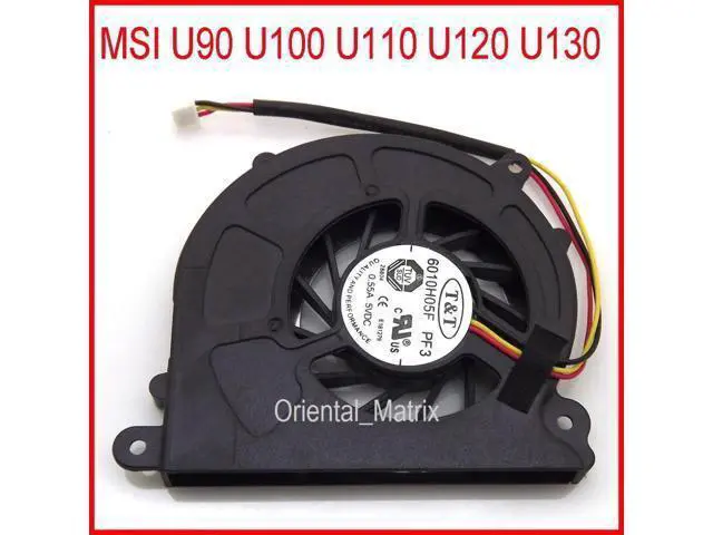 Alt view image 4 of 6 - 6010H05F PF3 DC5V 0.55A 3Pin For MSI U90 U100 U110 U120 U130 Laptop CPU Cooler Fan
