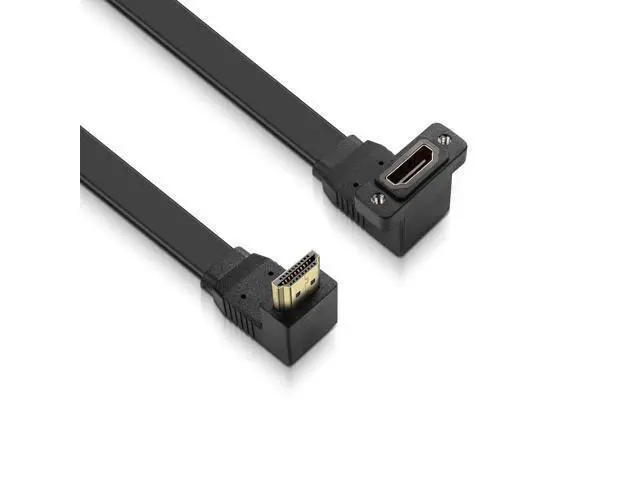 Alt view image 3 of 7 - HDMI Extension Cable 4K 60Hz HDMI Extender Cord High Speed 90-Degree Angle HDMI Male to Female Extension Wire (M/F)