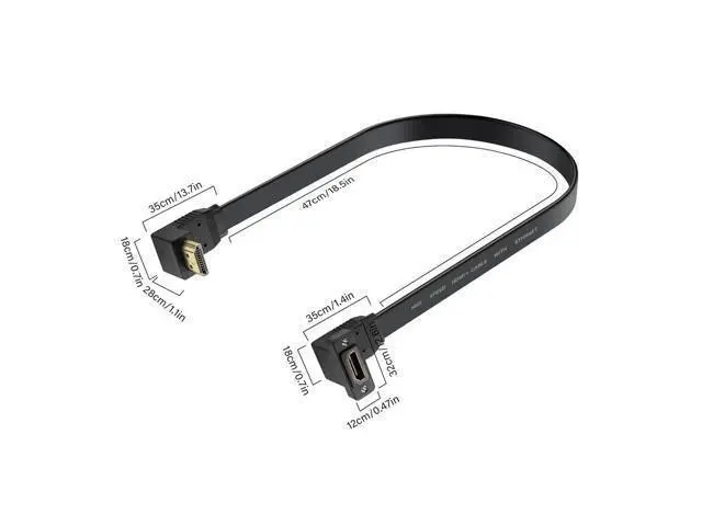 Alt view image 7 of 7 - HDMI Extension Cable 4K 60Hz HDMI Extender Cord High Speed 90-Degree Angle HDMI Male to Female Extension Wire (M/F)