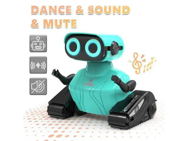 Alt view image 4 of 7 - GILOBABY Remote Control Robot, 2.4GHz RC Robot Toy for Kids, with Shine Eyes, Flexible Head and Hands, 360 Degree Rotation, Idea Gift Toy for Babies Toddlers Kids Children - Blue
