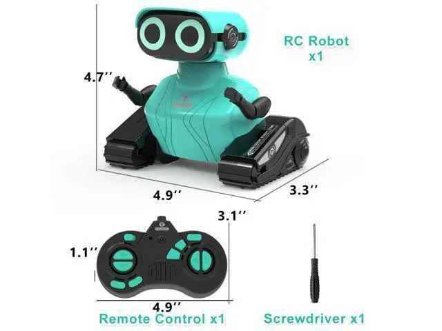 Alt view image 6 of 7 - GILOBABY Remote Control Robot, 2.4GHz RC Robot Toy for Kids, with Shine Eyes, Flexible Head and Hands, 360 Degree Rotation, Idea Gift Toy for Babies Toddlers Kids Children - Blue