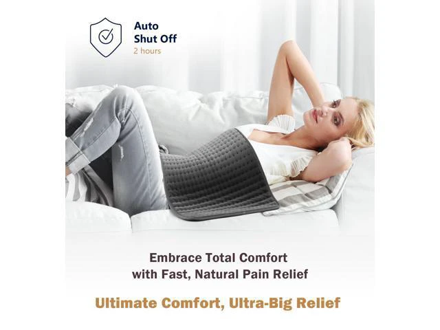Alt view image 4 of 7 - Extra Large Microplush Heating Pad for Back Neck Shoulder Pain Cramps Relief - Gifts for Women Men Mom Dad, Mothers Day Fathers Day Christmas Birthday Gifts - 6 Heat Settings, Auto-Off - 17"x33"
