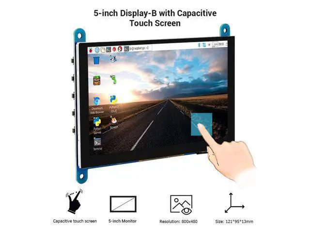 Alt view image 2 of 5 - ELECROW 5 Inch Touch Screen Monitor for Raspberry Pi - 800×480 Mini Monitor Touchscreen LCD Display Compatible with Raspberry Pi 5/4/3B+/3B, BB Black, Banana Pi, Jetson Nano, Windows, PC