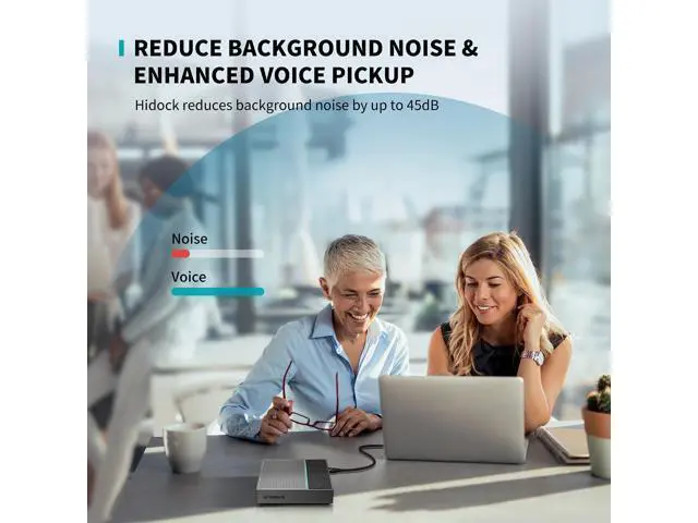 Alt view image 5 of 7 - Conference Speaker and Microphone with Mute/Project, Enhanced Voice Pickup & Full Duplex Noise Cancelling Speakerphone, Omnidirectional USB C Speaker for Home Office Meeting-Grey