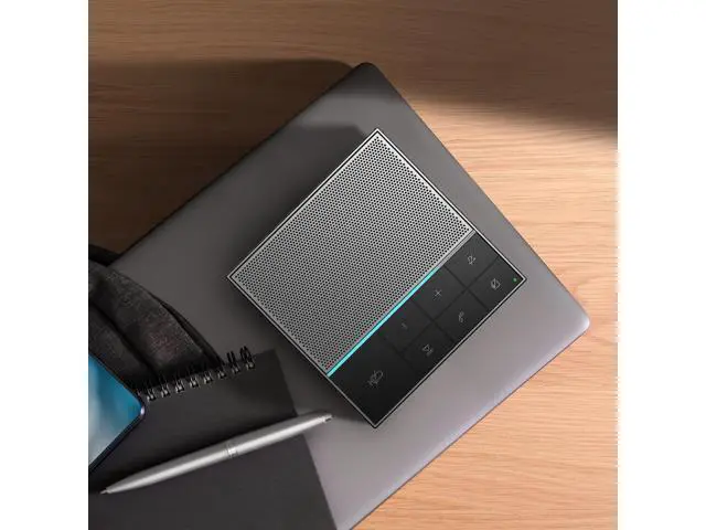 Alt view image 7 of 7 - Conference Speaker and Microphone with Mute/Project, Enhanced Voice Pickup & Full Duplex Noise Cancelling Speakerphone, Omnidirectional USB C Speaker for Home Office Meeting-Grey