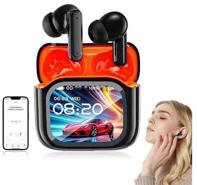 Main image of NE20 Earbuds, NE20 AI Translation Ear Buds Real Time, 140 Two-Way Language Translator Earphones, LCD Touch Screen, 48db Intelligent Noise Reduction,Hd Stereo Sound(Black)