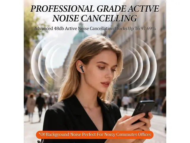 Alt view image 7 of 7 - NE20 Earbuds, NE20 AI Translation Ear Buds Real Time, 140 Two-Way Language Translator Earphones, LCD Touch Screen, 48db Intelligent Noise Reduction,Hd Stereo Sound(Black)