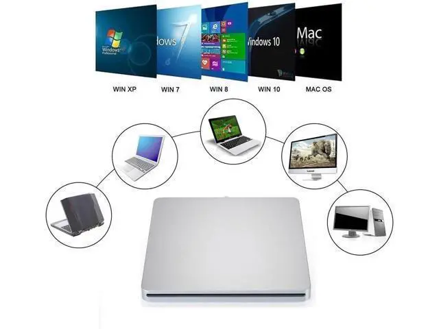 Alt view image 4 of 6 - VikTck Tpye-C USB-C Superdrive External DVD/CD Reader and DVD/CD Burner for Apple--MacBook Air/Pro/iMac/Mini/MacBook Pro/ASUS /ASUS/DELL Latitude with USB-C Port Plug and Play(Silvers)