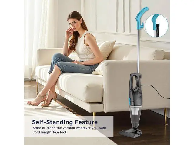 Alt view image 6 of 7 - Corded Vacuum Cleaner, 4-in-1 Vacuum Cleaners for Home 15Kpa Power Suction Lightweight Stick Vacuum with Washable HEPA Filter Converts to a Handheld Vacuum for Home, Pet Hair, Carpet, Hard Floors