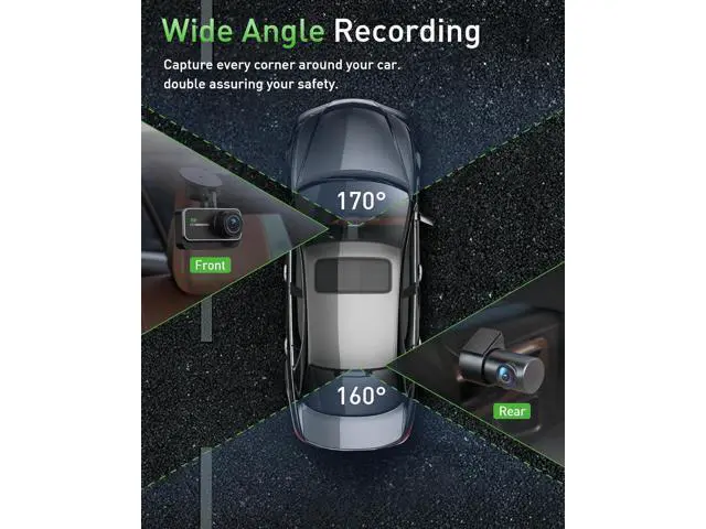 Alt view image 4 of 7 - Dash Cam Front and Rear,4K+1080P WiFi Dual Dash Camera for Cars with App, 3" IPS Dashboard Camera Recorder,Night Vision,24H/7 Parking Mode, Loop Recording,170° Wide Angle,Free 64GB SD Card