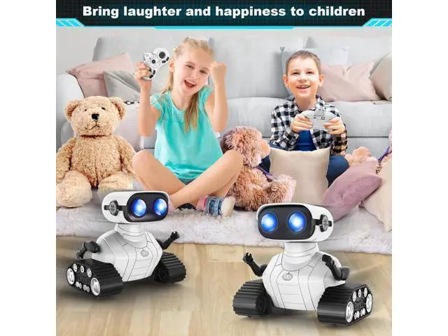 Alt view image 5 of 7 - Hamourd Robot Toys for 3 Years Old Boys Girls- Rechargeable Remote Control Robots, Emo Robot with Auto-Demonstration, Flexible Head & Arms, Dance Moves, Music, and Shining LED Eyes, Kids Toys Gifts
