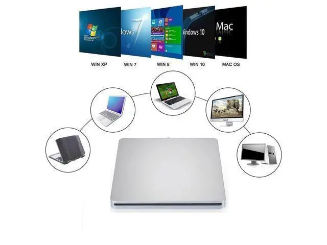 Alt view image 4 of 6 - Tpye-C Usb-C Superdrive External Dvd/Cd Reader And Dvd/Cd Burner For Apple--Macbook Air/Pro/Imac/Mini/Macbook Pro/Asus /Asus/Dell Latitude With Usb-C Port Plug And Play(Silvers)