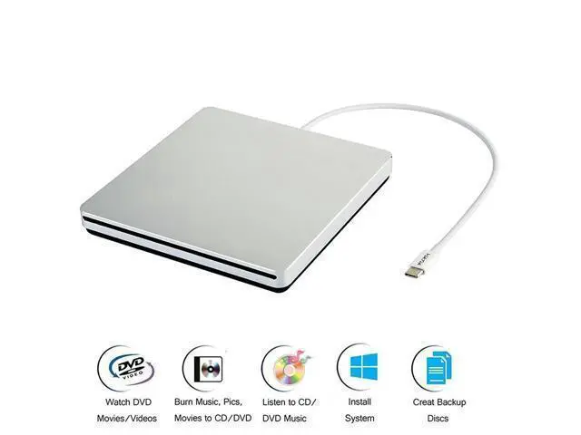 Alt view image 6 of 6 - Tpye-C Usb-C Superdrive External Dvd/Cd Reader And Dvd/Cd Burner For Apple--Macbook Air/Pro/Imac/Mini/Macbook Pro/Asus /Asus/Dell Latitude With Usb-C Port Plug And Play(Silvers)