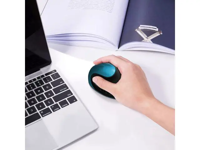 Alt view image 3 of 6 - Ergonomic Mouse Rechargeable Wireless Mouse Vertical Mice with USB Receiver Small Mouse with 6 Buttons 800/1200/1600 DPI Computer Mouse for Laptop PC(Blue)