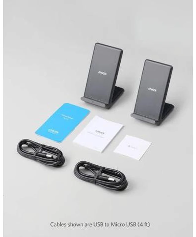 Alt view image 7 of 7 - 2 Pack 313 Wireless Charger (Stand) Qi-Certified for iPhone 17/17/17 Pro/17 Pro Max/15/14/13 10W Fast-Charging Galaxy S23 S22 S21(No AC Adapter)