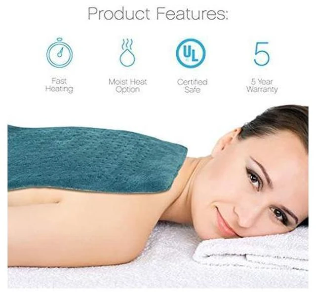 Alt view image 5 of 7 - Pure Enrichment PEHPAD24B PureRelief XL - King Size Heating Pad - Blue