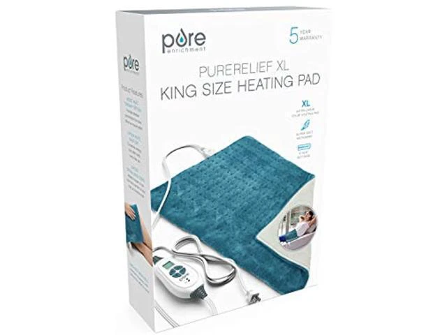 Alt view image 7 of 7 - Pure Enrichment PEHPAD24B PureRelief XL - King Size Heating Pad - Blue