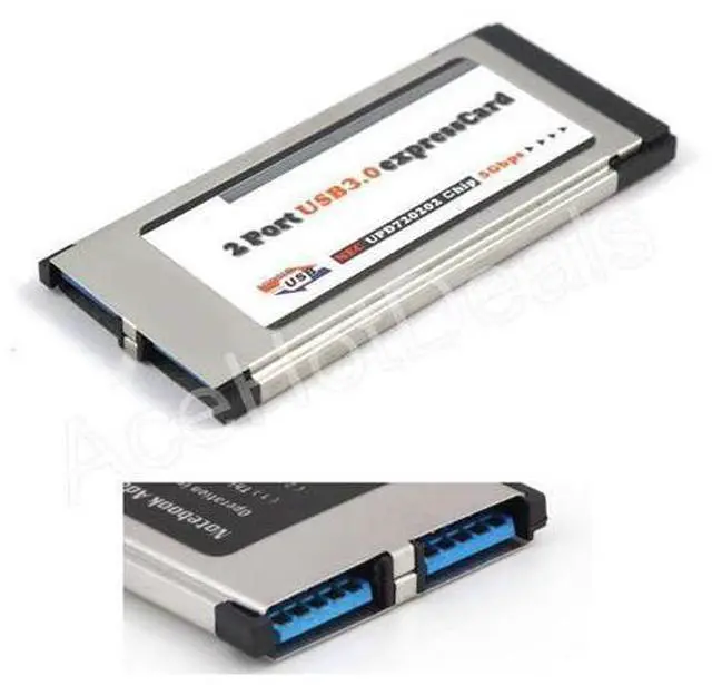 Main image of 34mm Express Card Expresscard to 2 Port USB 3.0 Adapter for Laptop NEC Chip