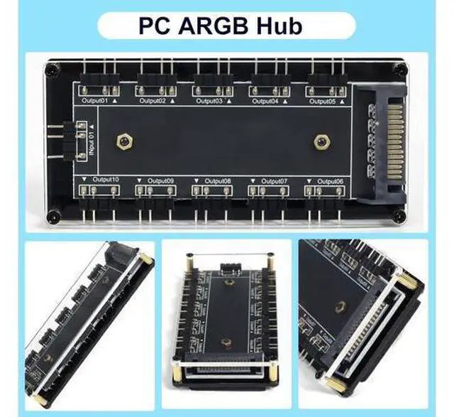 Alt view image 2 of 5 - 5V 3Pin ARGB LED Hub,10 Way 5V 3 Pin RGB Splitter