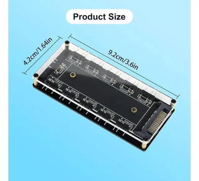 Alt view image 3 of 5 - 5V 3Pin ARGB LED Hub,10 Way 5V 3 Pin RGB Splitter