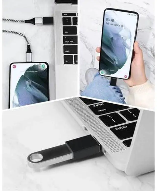 Alt view image 7 of 7 - 5Pack USB C to USB Adapters, Type C to USB 3.0 USBC Adapter Side by Side Male to USB 3.0 Female Typec Adaptor for MacBook Pro/Air 2021, iMac iPad Mini 6, Thunderbolt 3/4 Type C OTG Adaptador Converter