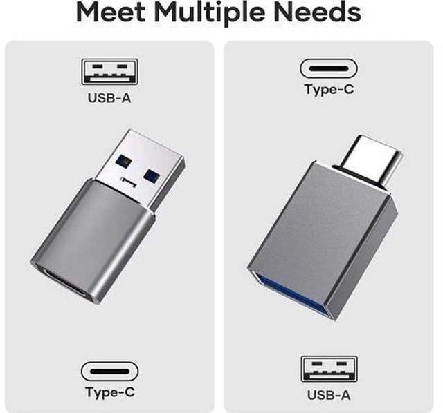 Alt view image 5 of 7 - DIXSG 4 Pack USB C to USB Adapter (2 Pack) & USB to USB C Adapter (2 Pack), USB A to USB C 3.1 Adapter, Type C to USB Adapter Compatible with i-Phone Android Smartphones PC MacBook Pro Laptop Grey